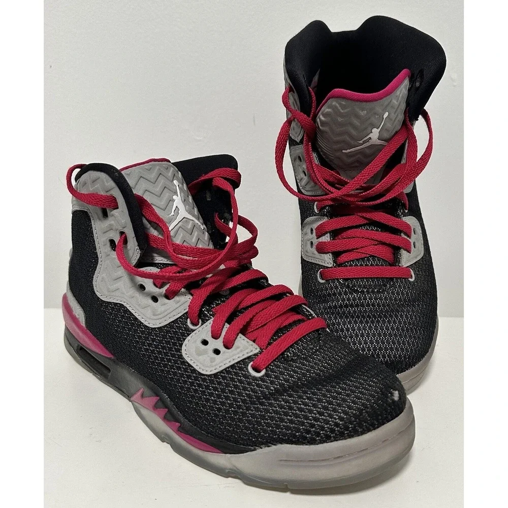 Nike Air Jordan Sneakers 4.5Y Black Pink Spike Forty GG‎ #811121-009 Shoe
